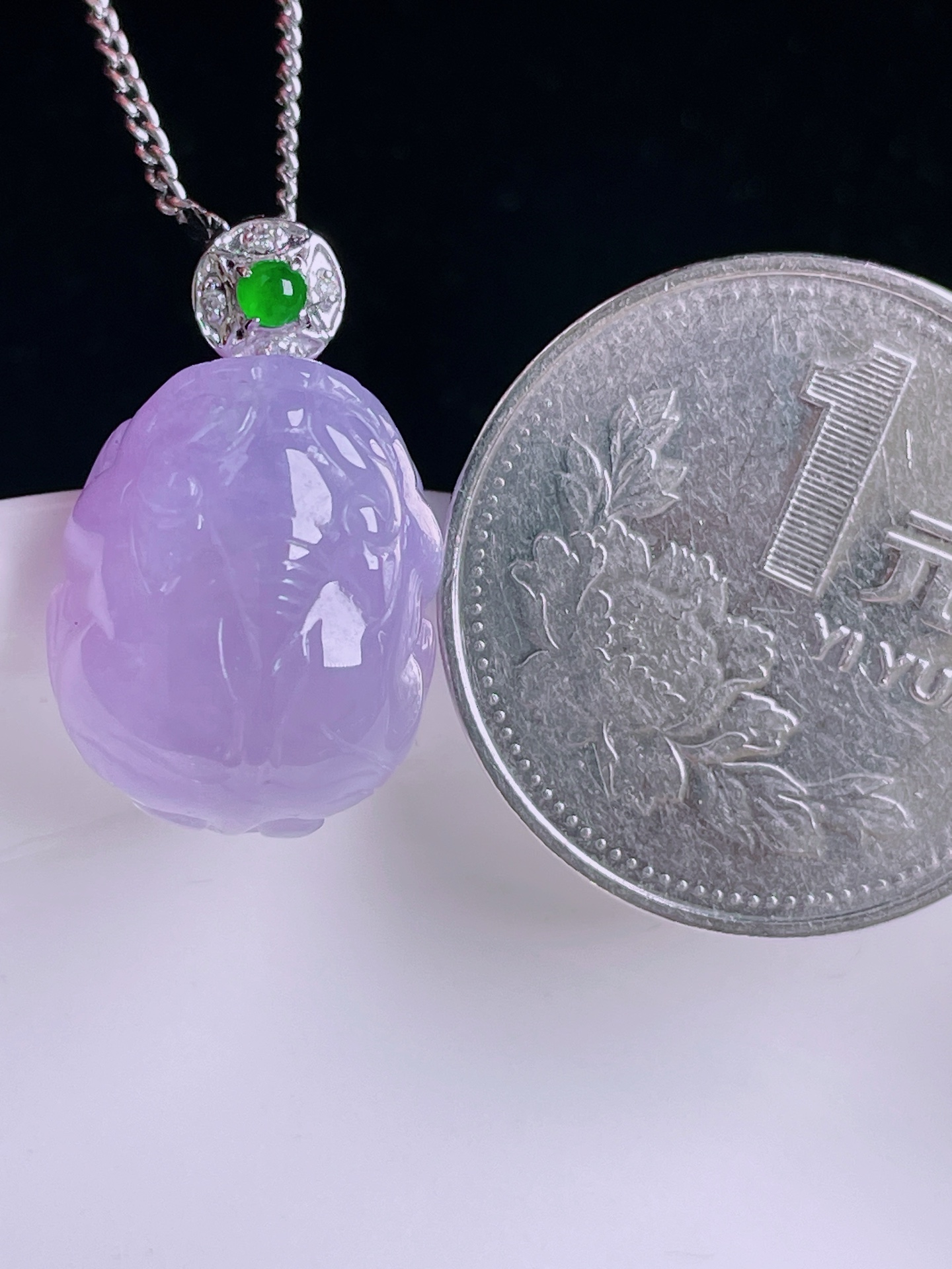 ️貔貅，18k镶嵌，老种起光，细底通透，尺寸：30/18/6.8mm0822
