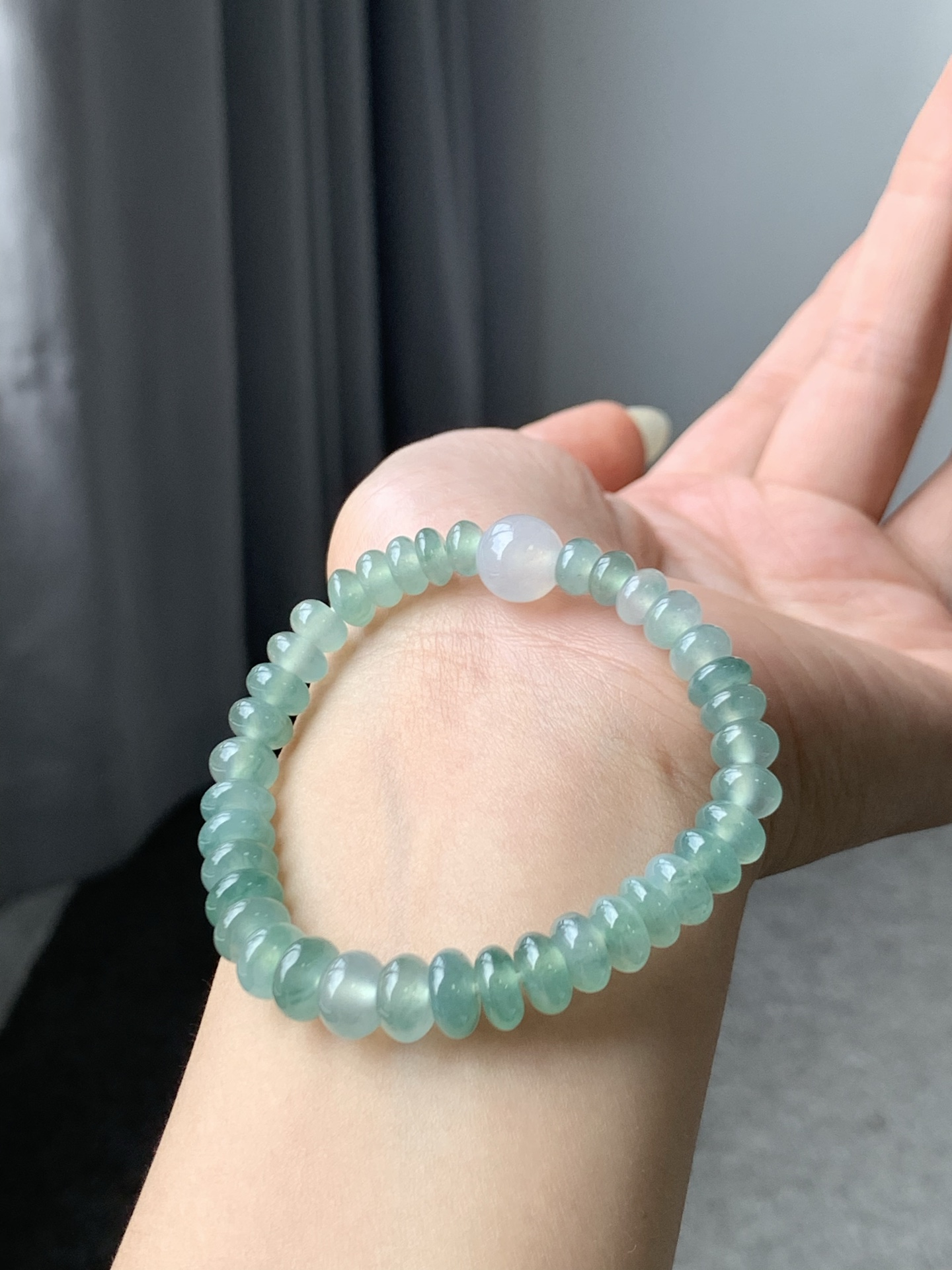 冰晴算盘珠手链,色泽亮丽 胶润细腻 尺寸7+/主珠9.6 颗数38【LJJ-WLZS0822】