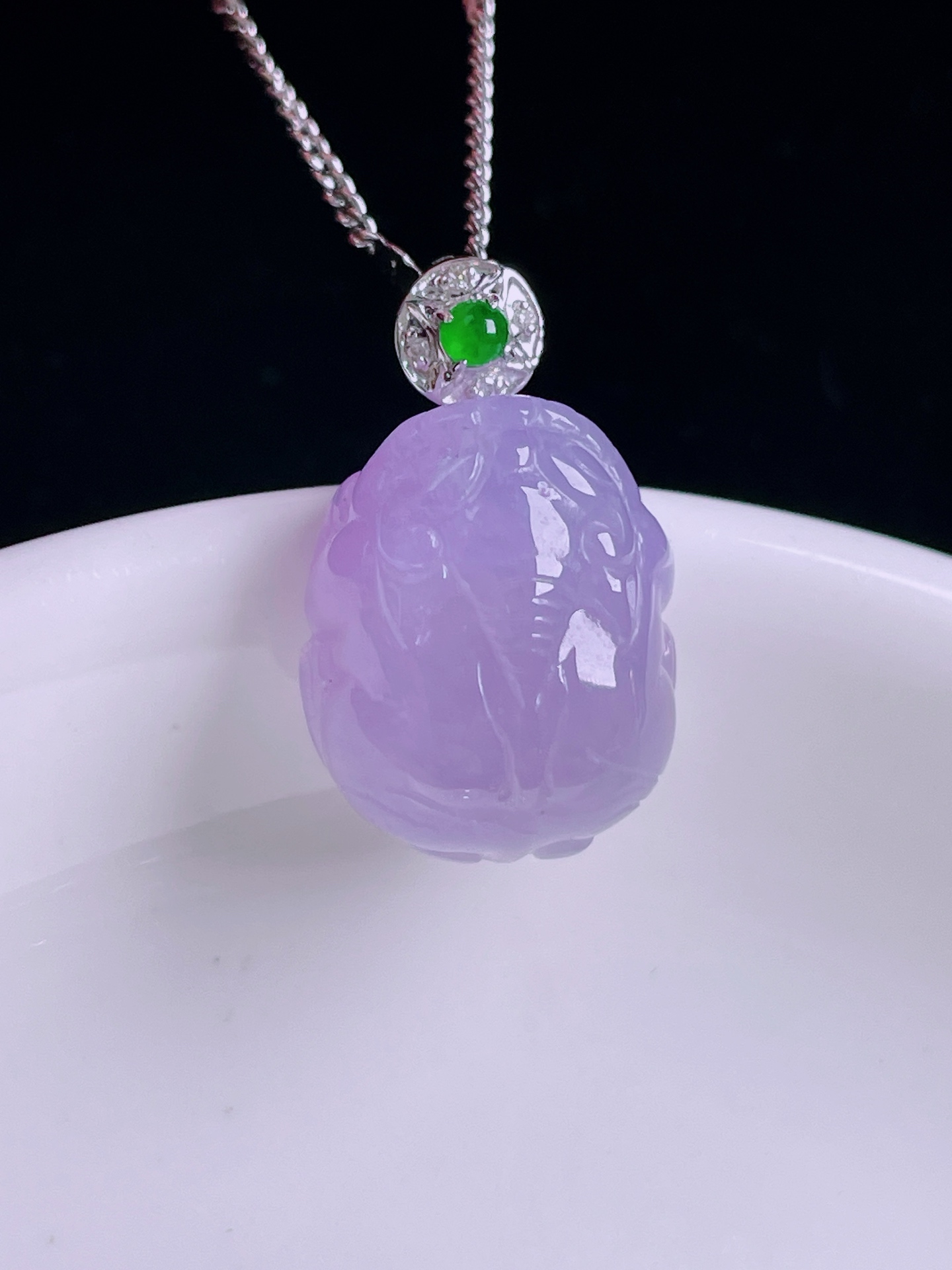 ️貔貅，18k镶嵌，老种起光，细底通透，尺寸：30/18/6.8mm0822