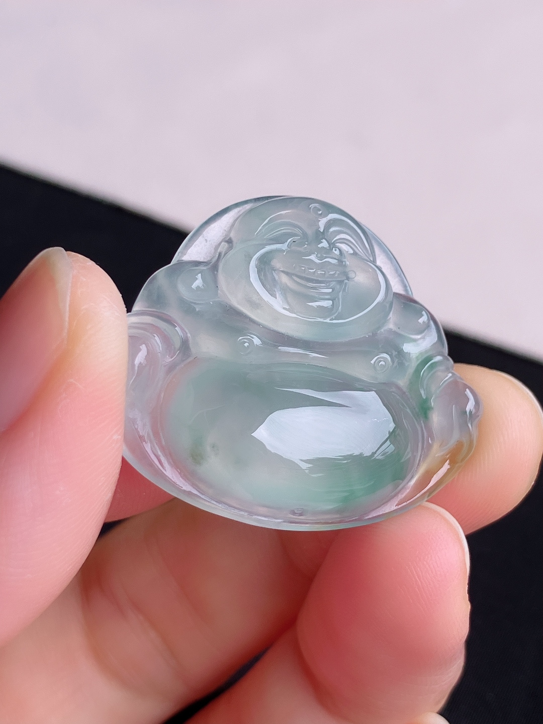 ️三彩大佛，晶莹剔透，尺寸32.3/28/7/自然光实拍