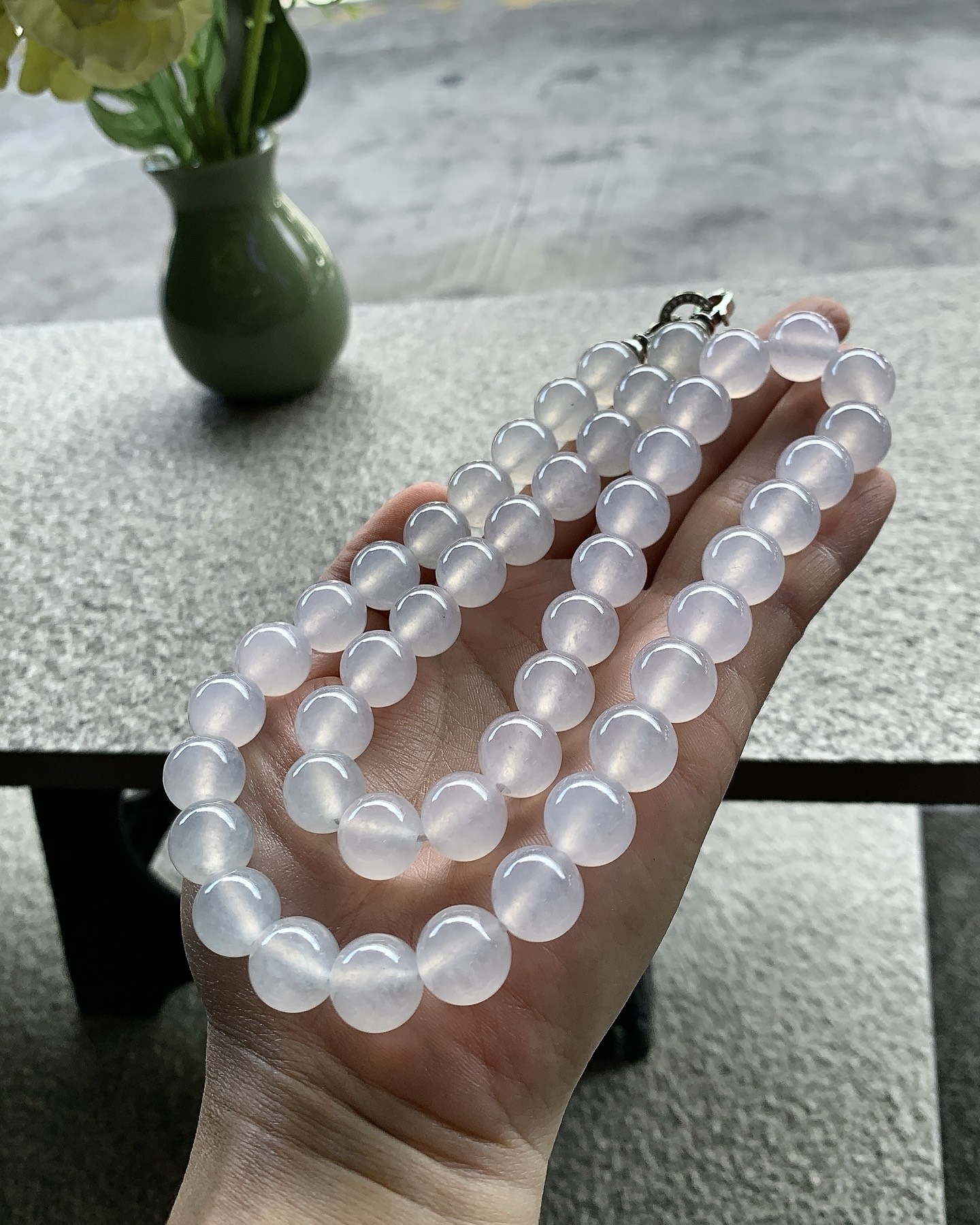 ️ 【冰种珠链】尺寸：12.4/12，46颗 玉蕴清辉，温润传世