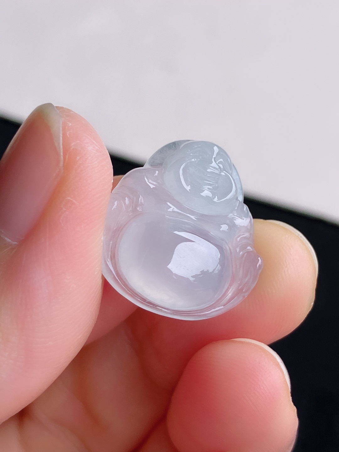白冰弥勒佛，晶莹剔透，尺寸19/20/6.3/自然光实拍