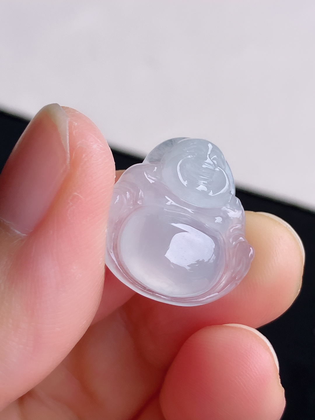 白冰弥勒佛，晶莹剔透，尺寸19/20/6.3/自然光实拍