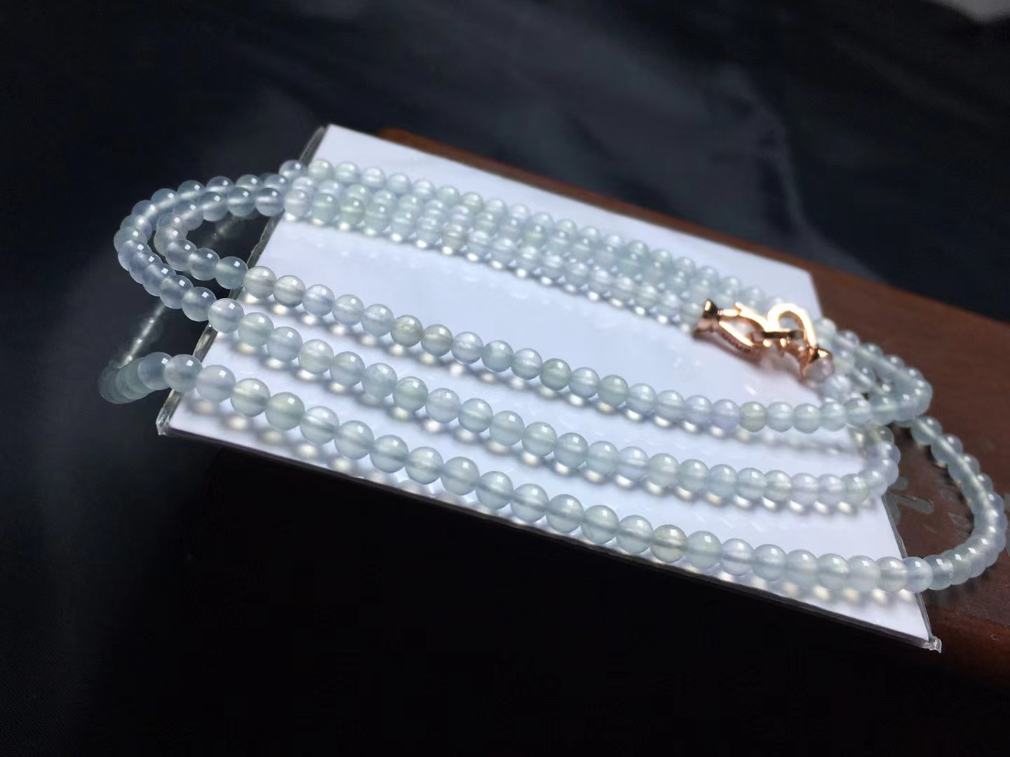 冰起莹珠链，卡3.5mm，200颗，种好，玉质细腻，均匀，通透