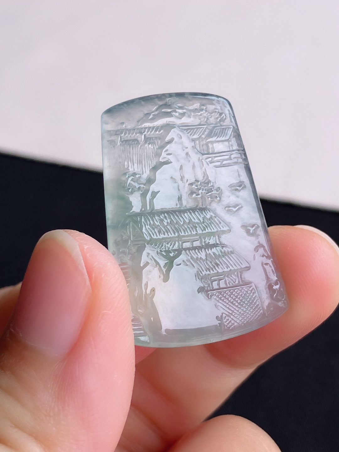冰透山水牌，晶莹剔透，意境美，尺寸32.5/23/4/自然光实拍