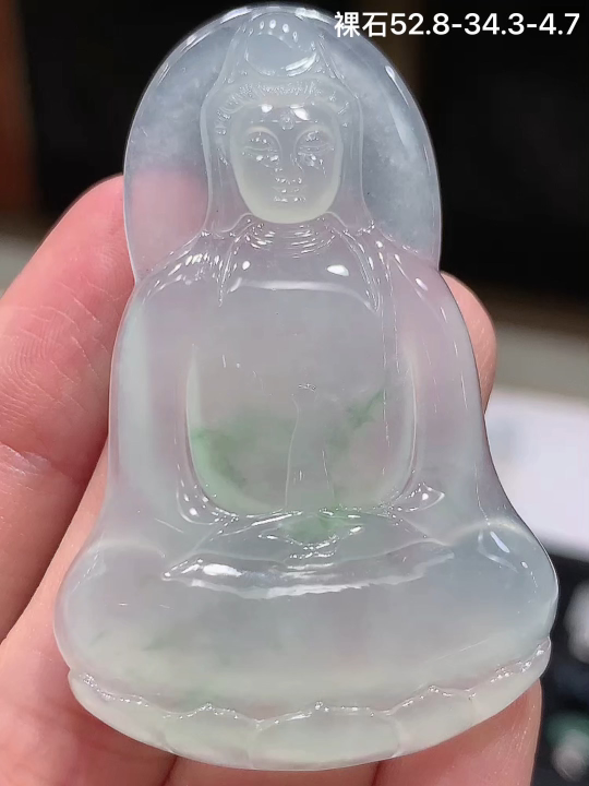 冰飘花观音,老坑冰透 种老水足 水润光泽,性比高,无裂,尺寸看图