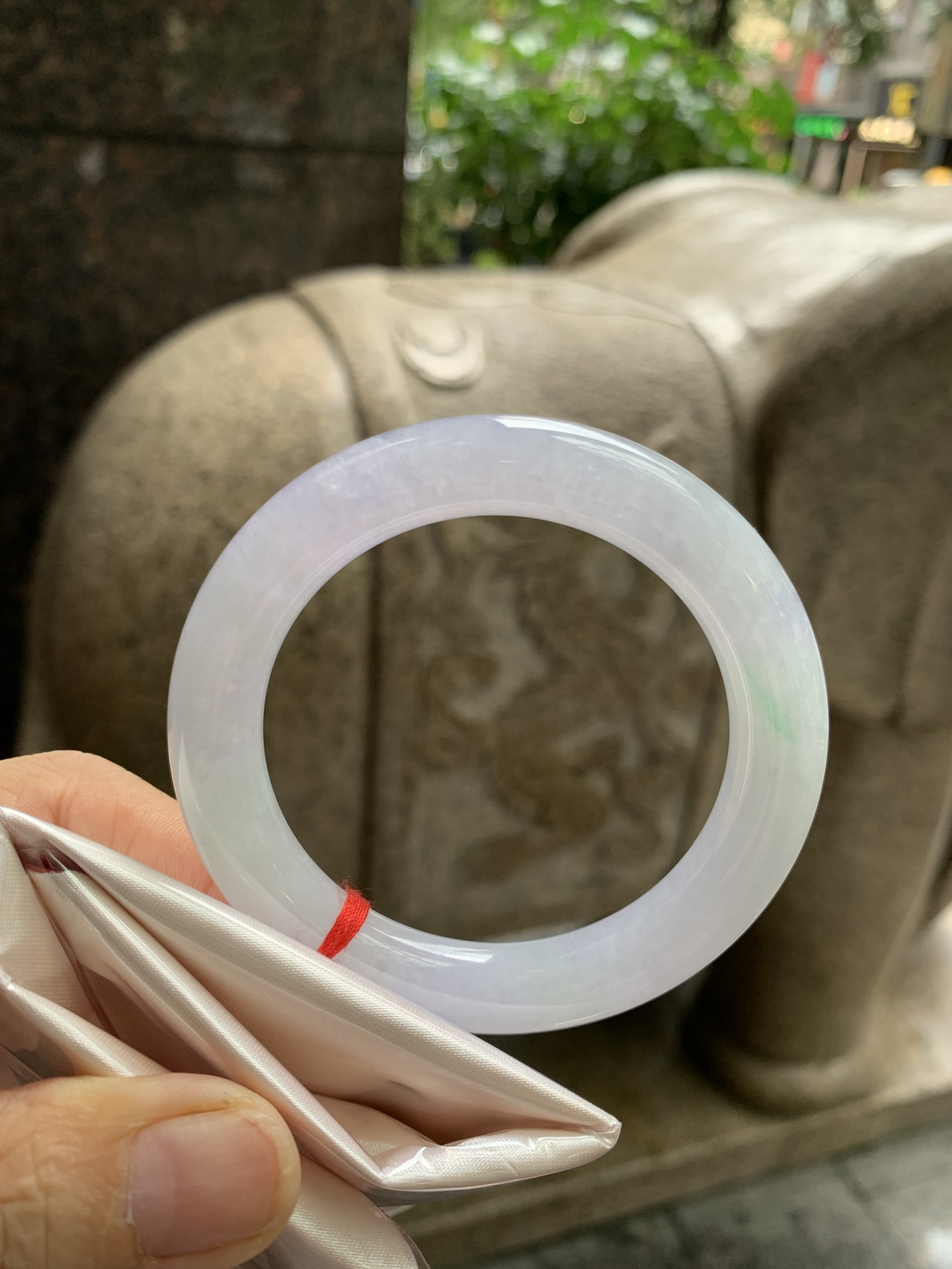 淡春彩圆条,0822-N1377,打灯多处细纹