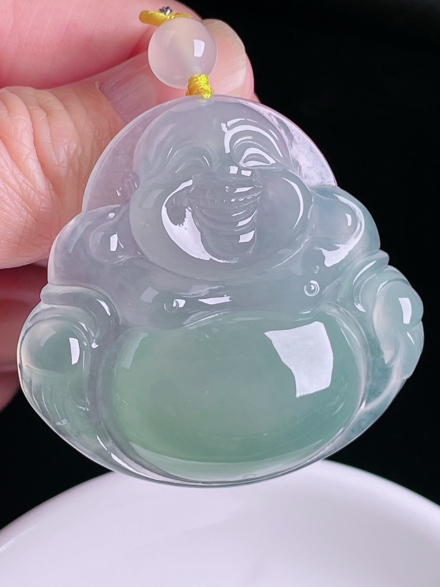 ️冰绿佛公，老种起光，细底通透，尺寸：45.4/48.7/8.6mm0822