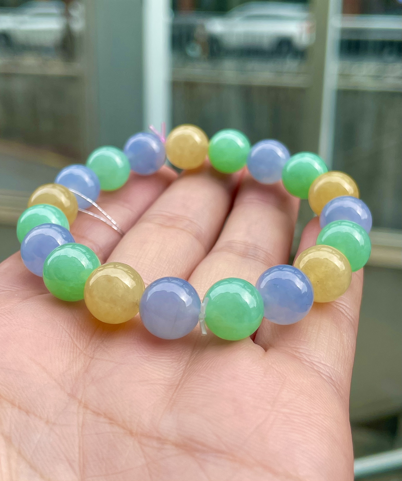 【冰种多宝手串】晶莹多彩的糖果串，多宝手串，颜色丰富，更重要的是种水都很好，性价比很不错，直径9.9