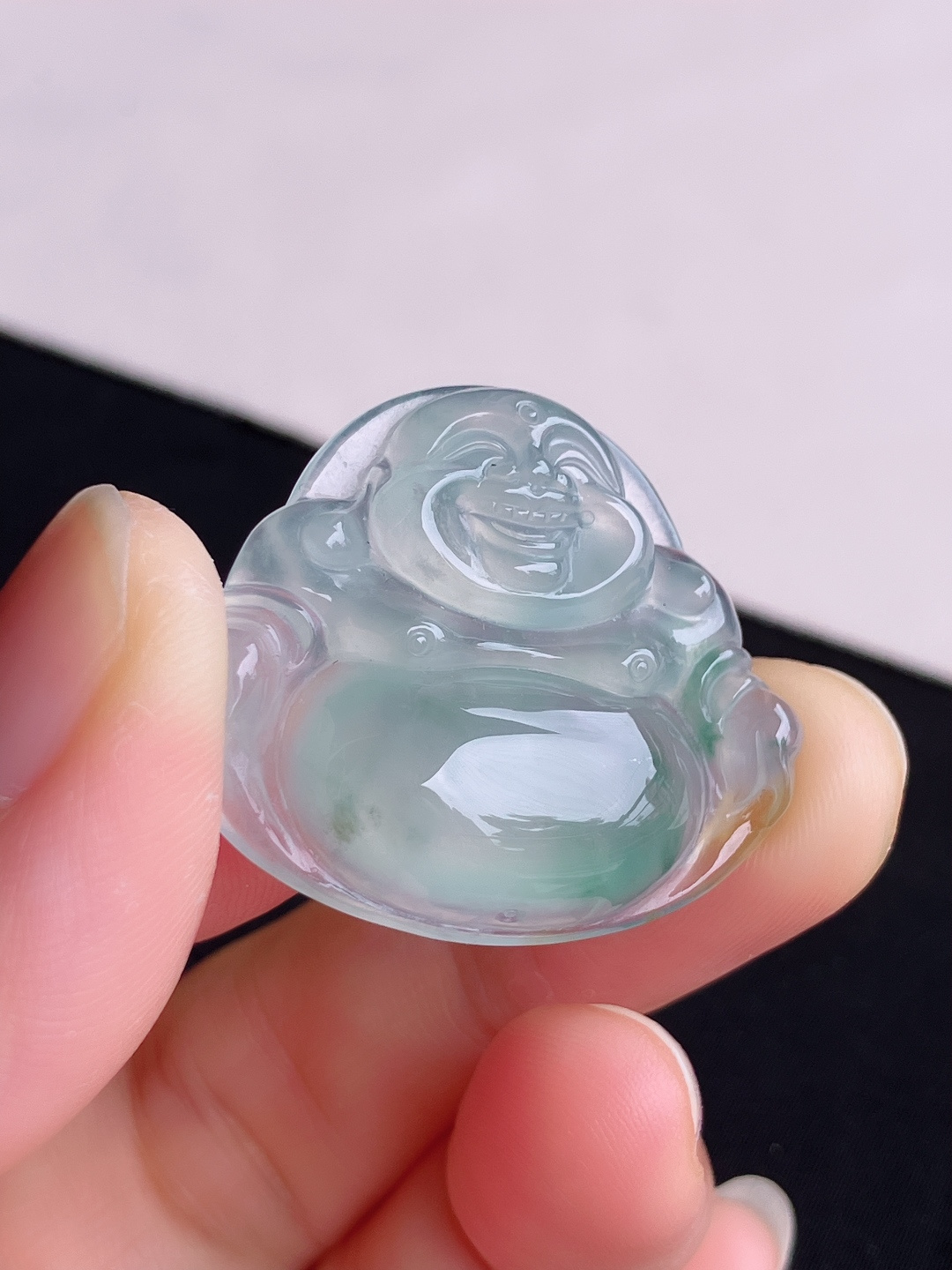 ️三彩大佛，晶莹剔透，尺寸32.3/28/7/自然光实拍