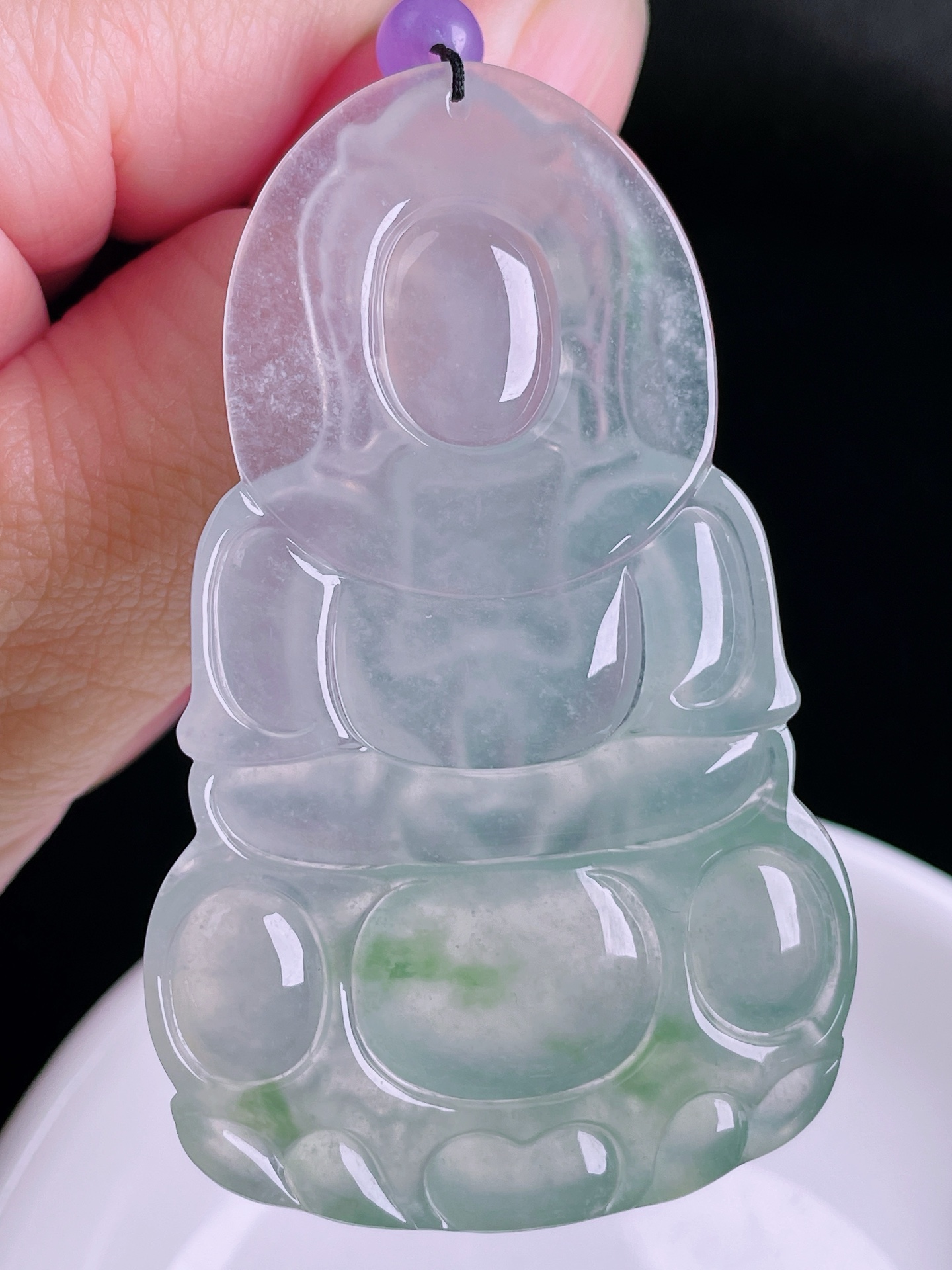 观音，老种起光，细底通透，尺寸：64/39.5/6mm0822
