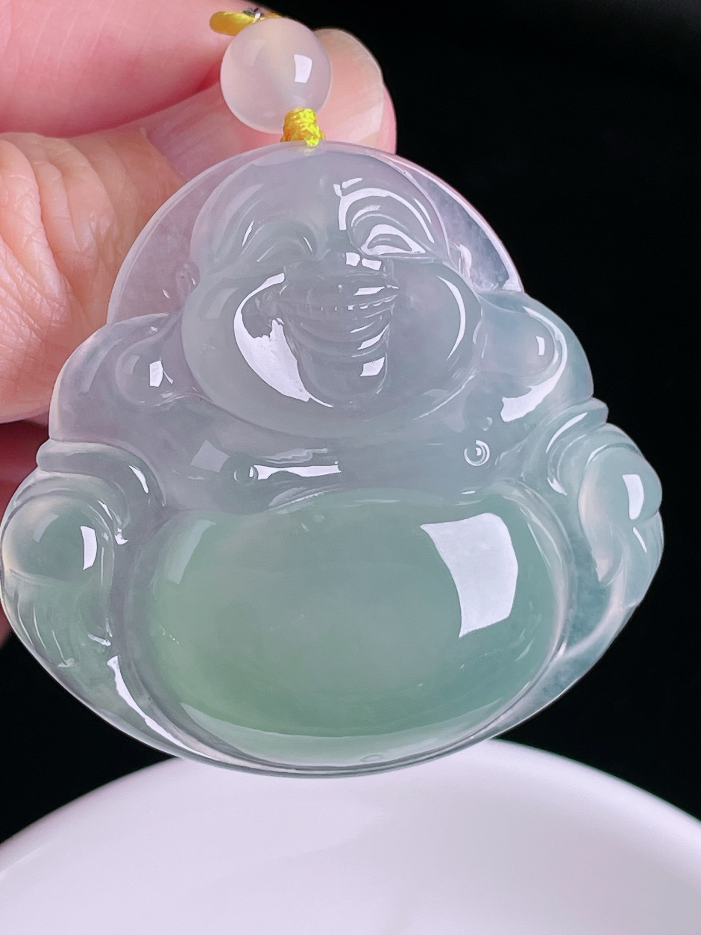 ️冰绿佛公，老种起光，细底通透，尺寸：45.4/48.7/8.6mm0822