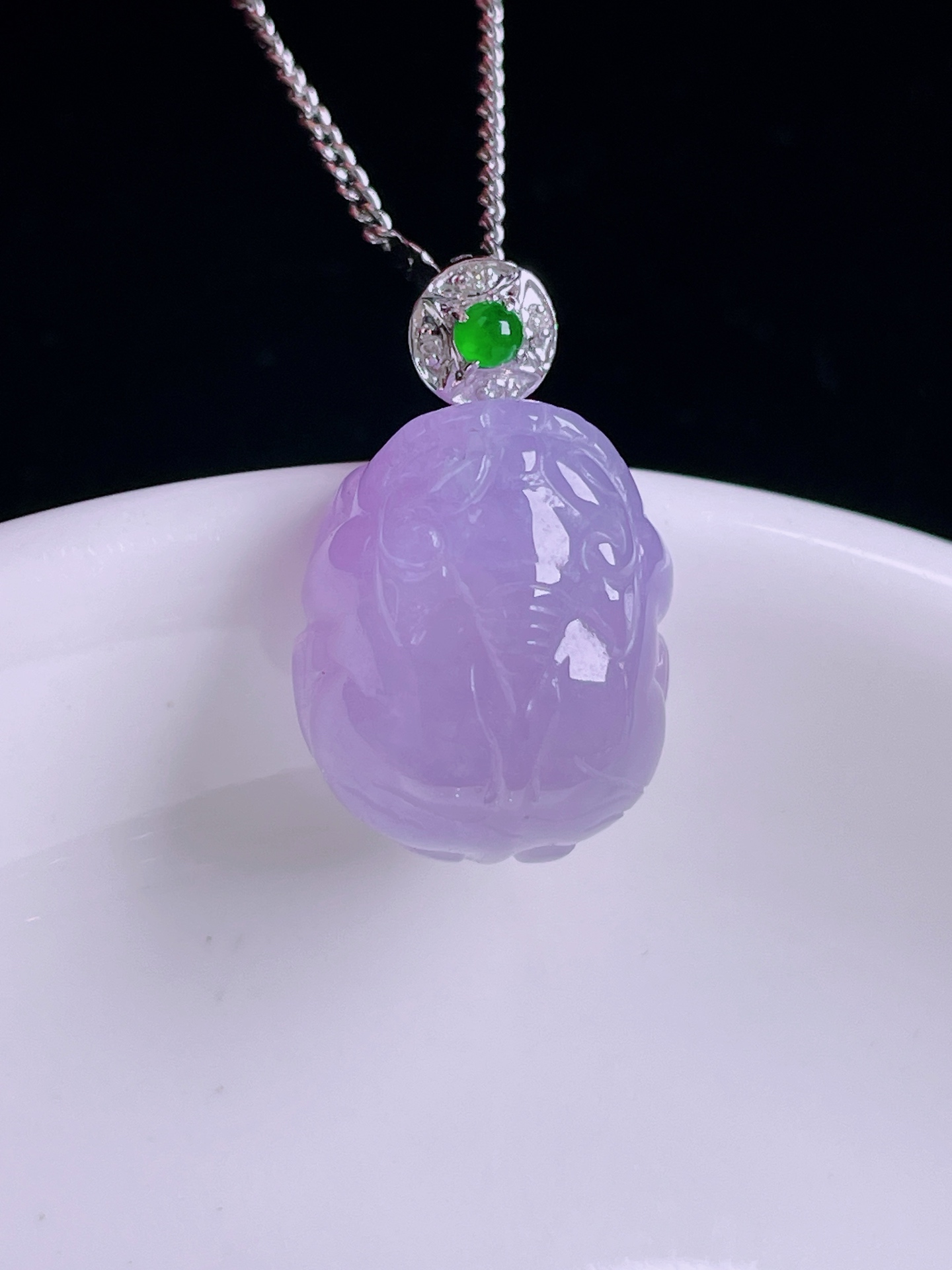 ️貔貅，18k镶嵌，老种起光，细底通透，尺寸：30/18/6.8mm0822