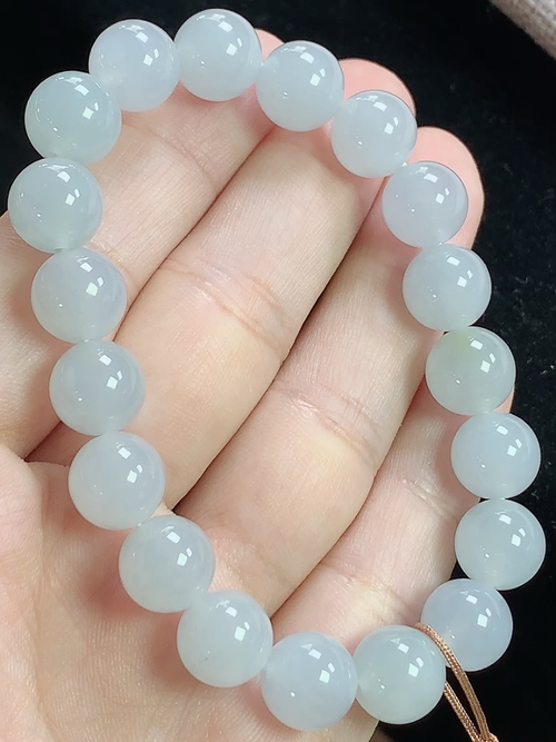 冰种玉珠手链，尺寸10mm，D22zg9