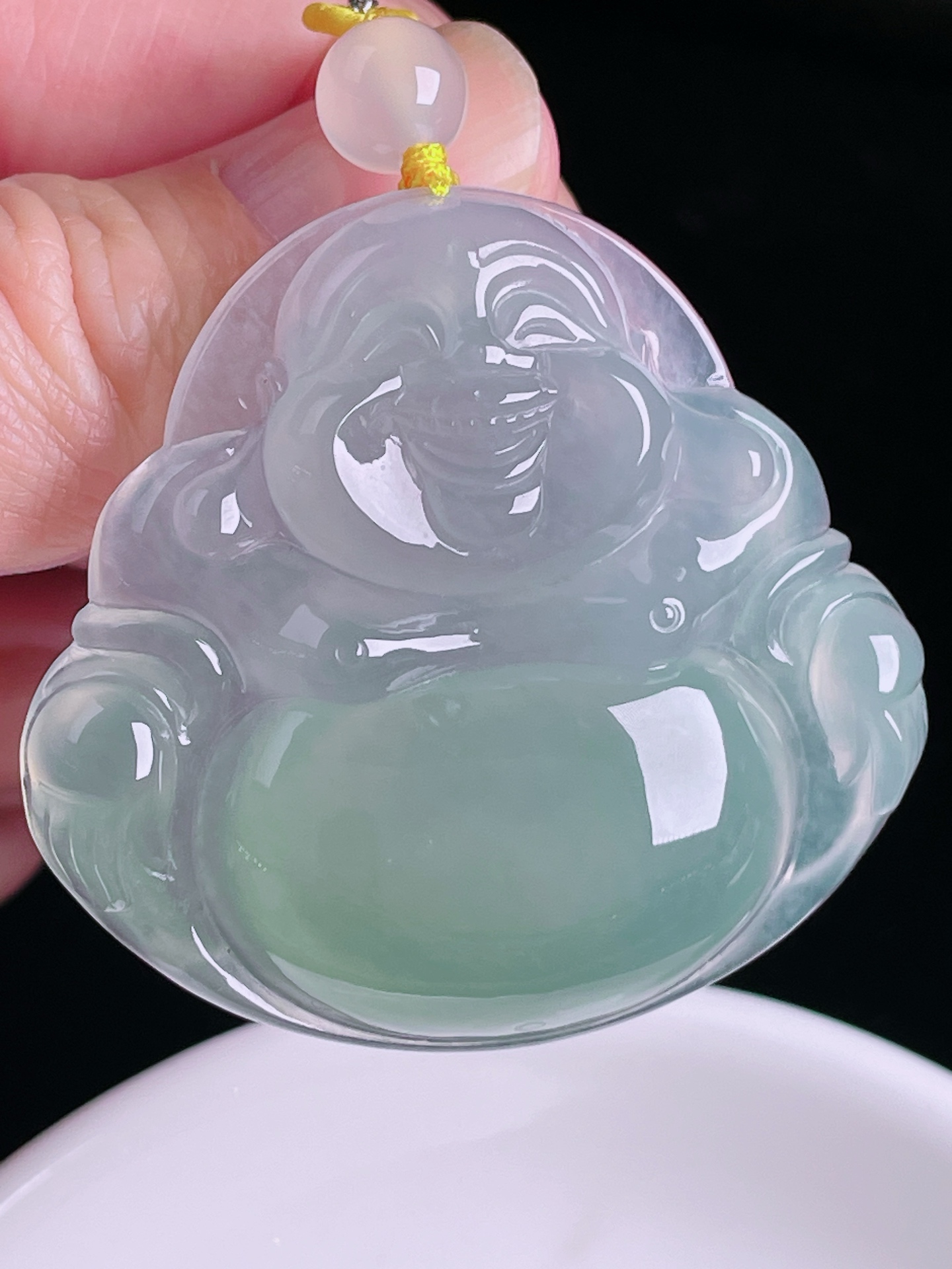 ️冰绿佛公，老种起光，细底通透，尺寸：45.4/48.7/8.6mm0822