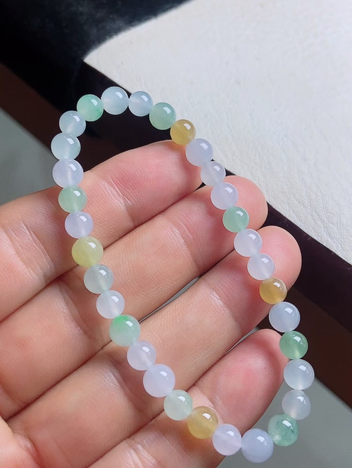 手链 冰种三彩 清新  5.9