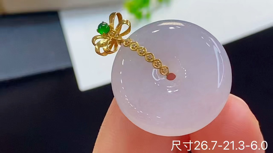 ️18k金+钻平安扣吊坠，无裂，26.7-21.3-6.0