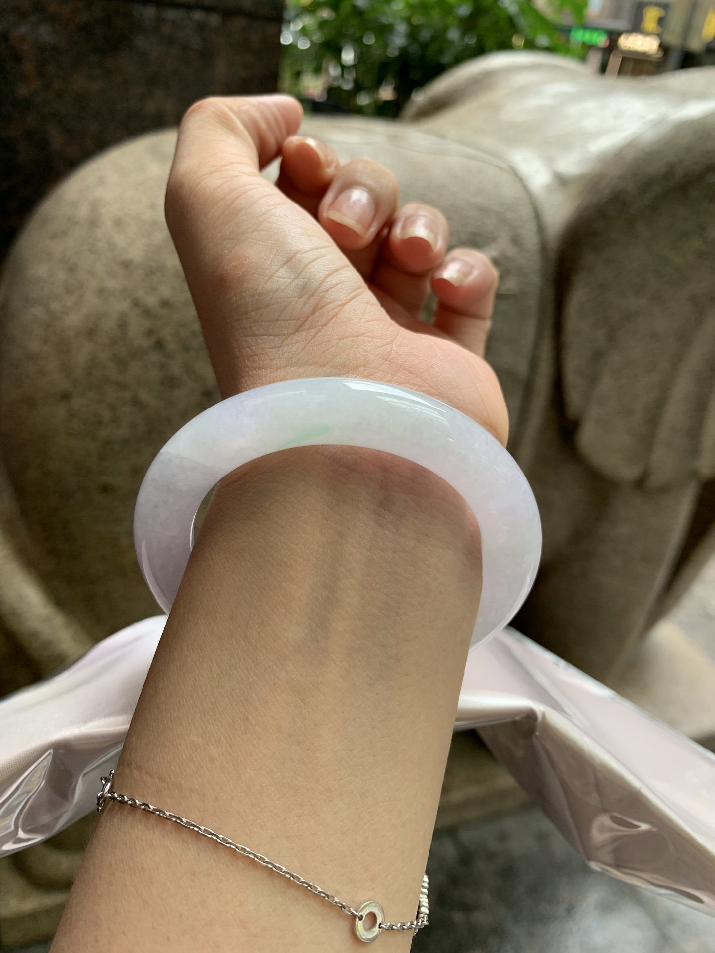淡春彩圆条,0822-N1377,打灯多处细纹