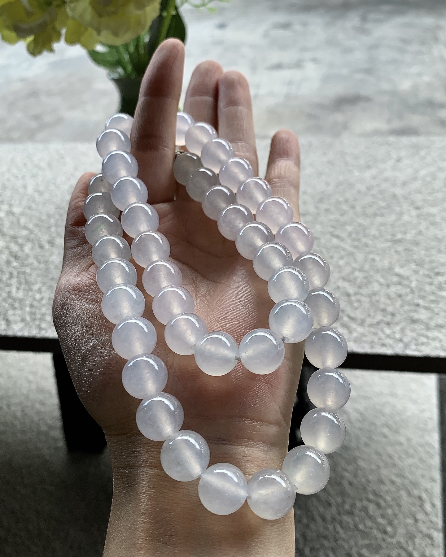 ️ 【冰种珠链】尺寸：12.4/12，46颗 玉蕴清辉，温润传世