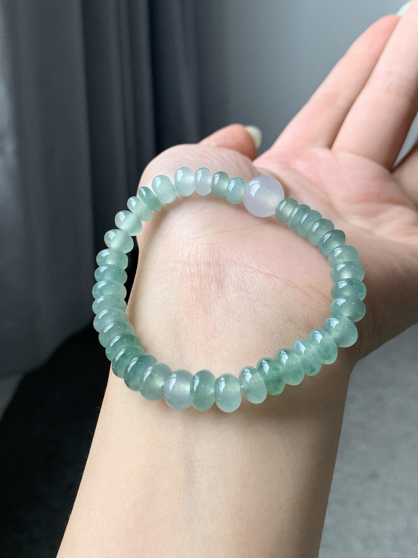 冰晴算盘珠手链,色泽亮丽 胶润细腻 尺寸7+/主珠9.6 颗数38【LJJ-WLZS0822】