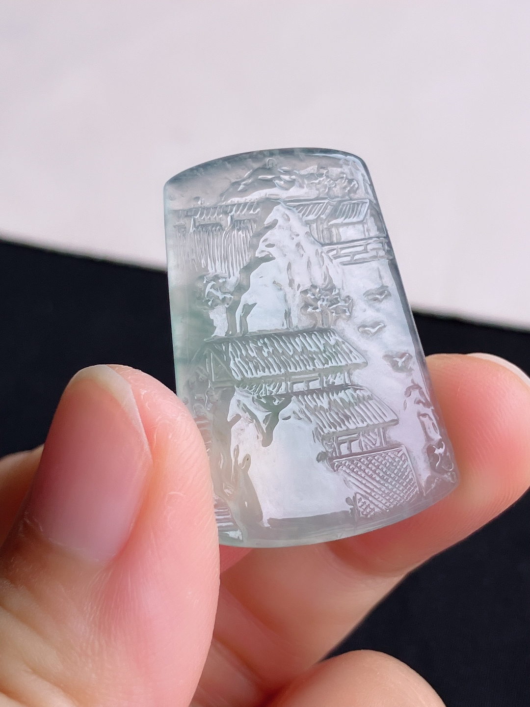 冰透山水牌，晶莹剔透，意境美，尺寸32.5/23/4/自然光实拍