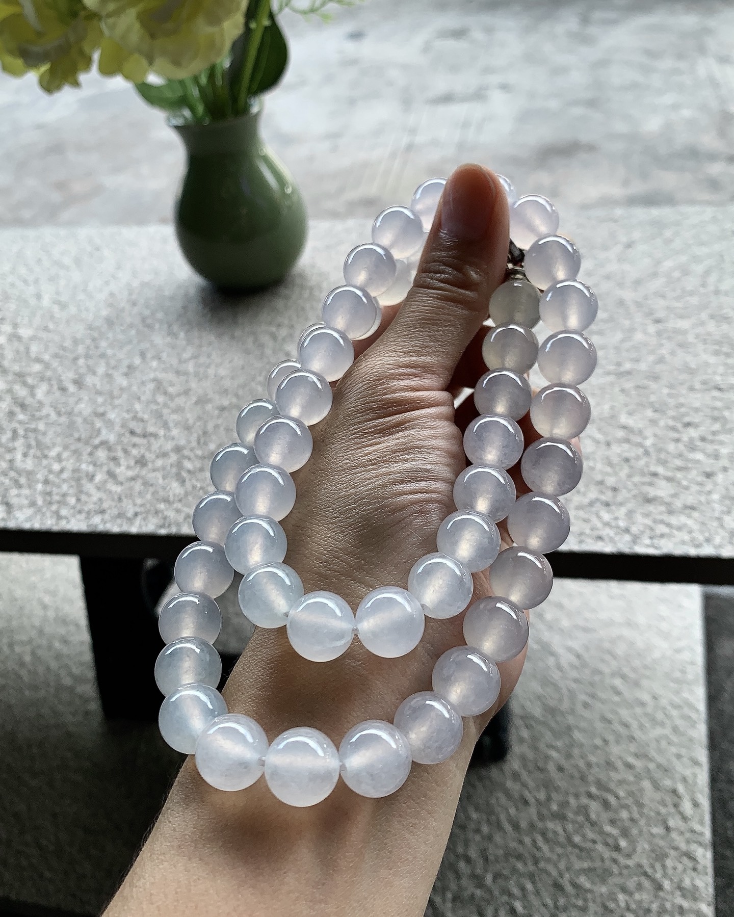 ️ 【冰种珠链】尺寸：12.4/12，46颗 玉蕴清辉，温润传世