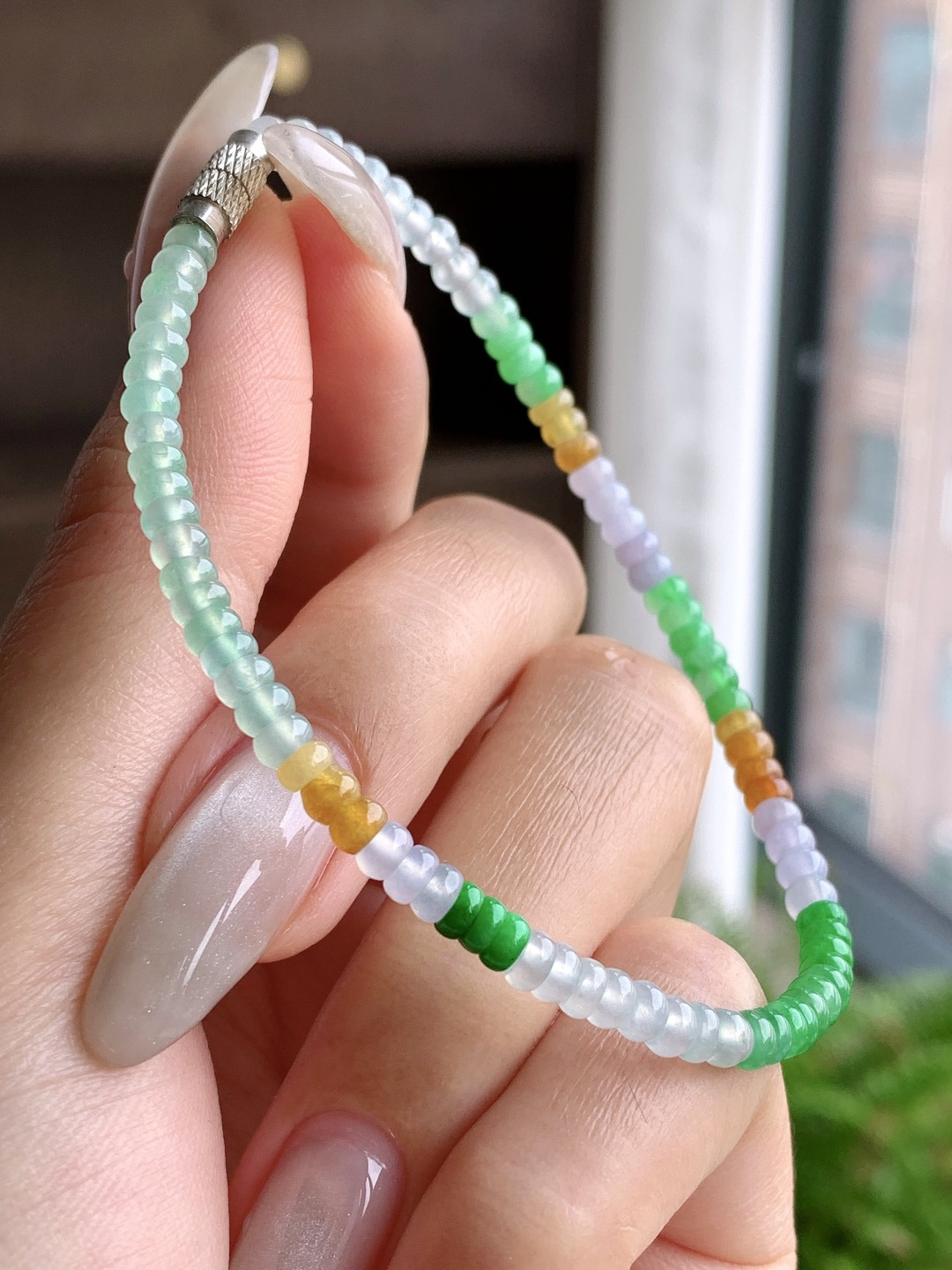 珠子冰多宝手串算盘珠手串,说明性比高,尺寸3.7-2.5mm,重量6.4克