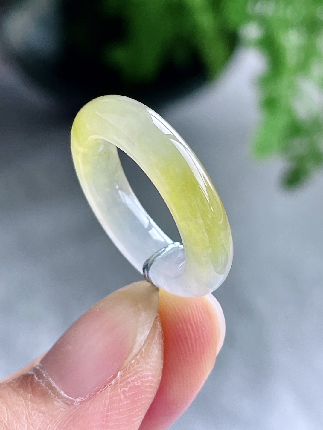 冰飘黄翡戒圈指环,说明,性比高,尺寸5.1-4,圈口14号,重量4克