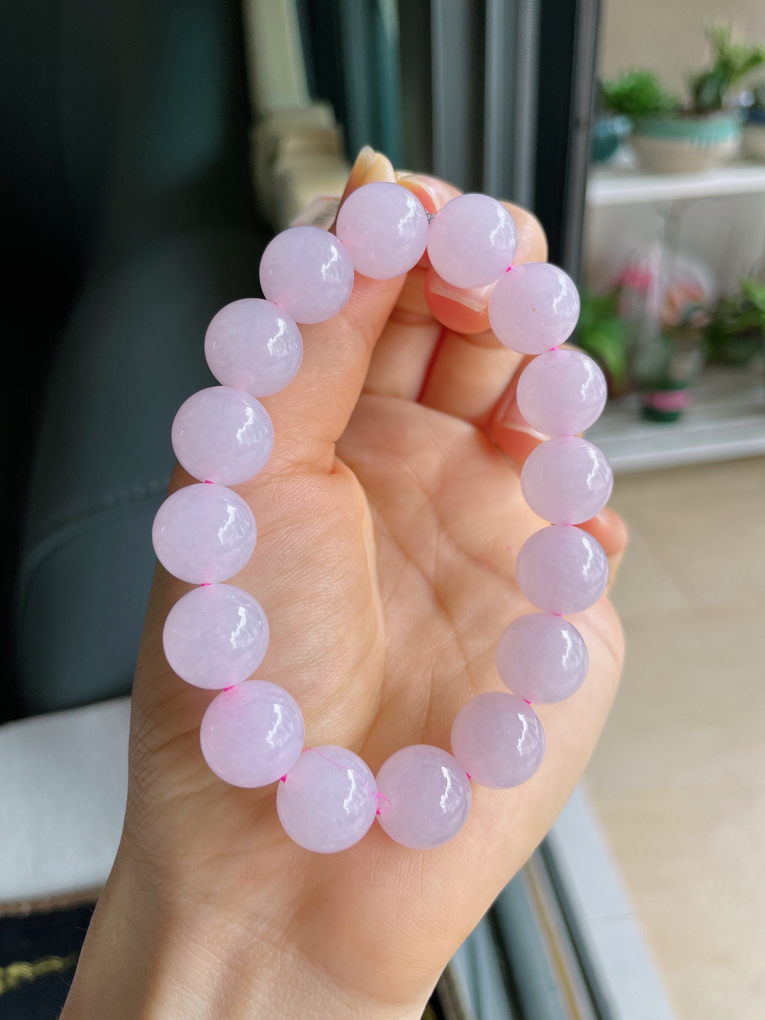 ️，缅甸天然翡翠A货，冰种手串，尺寸：12.5mm。【编4115】