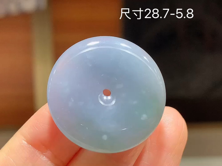 冰底色平安扣,无裂,尺寸28.7-5.8
