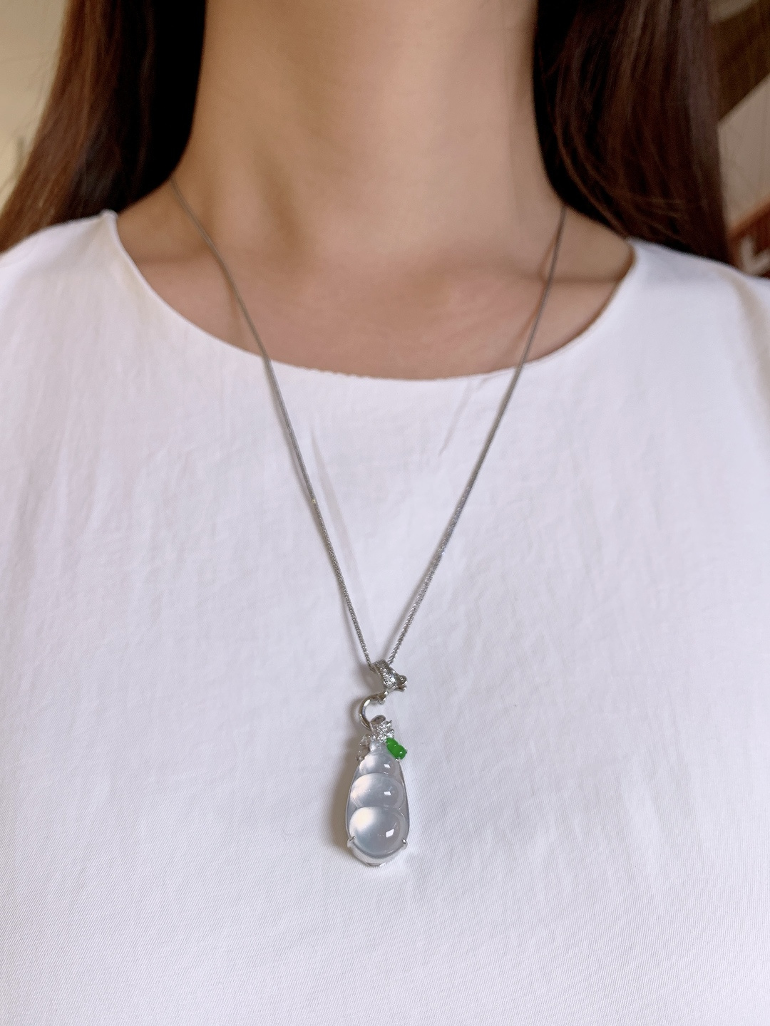 高冰福豆,18k金钻镶嵌,29-12-9.5