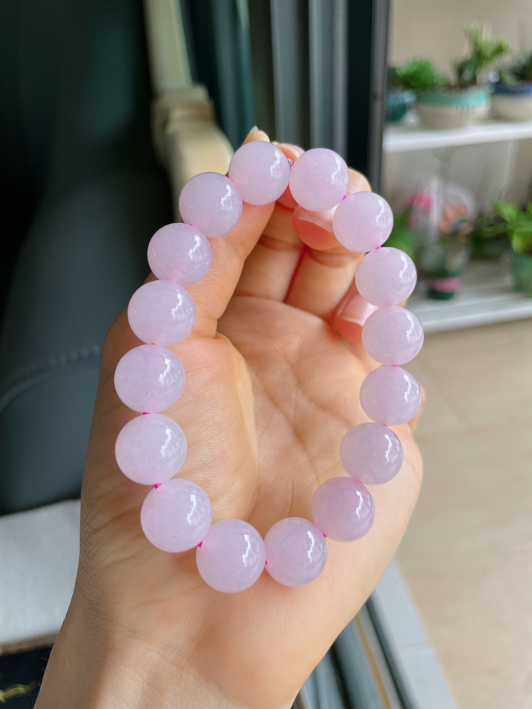 ️，缅甸天然翡翠A货，冰种手串，尺寸：12.5mm。【编4115】