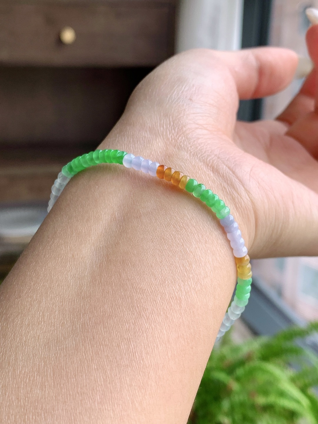 珠子冰多宝手串算盘珠手串,说明性比高,尺寸3.7-2.5mm,重量6.4克