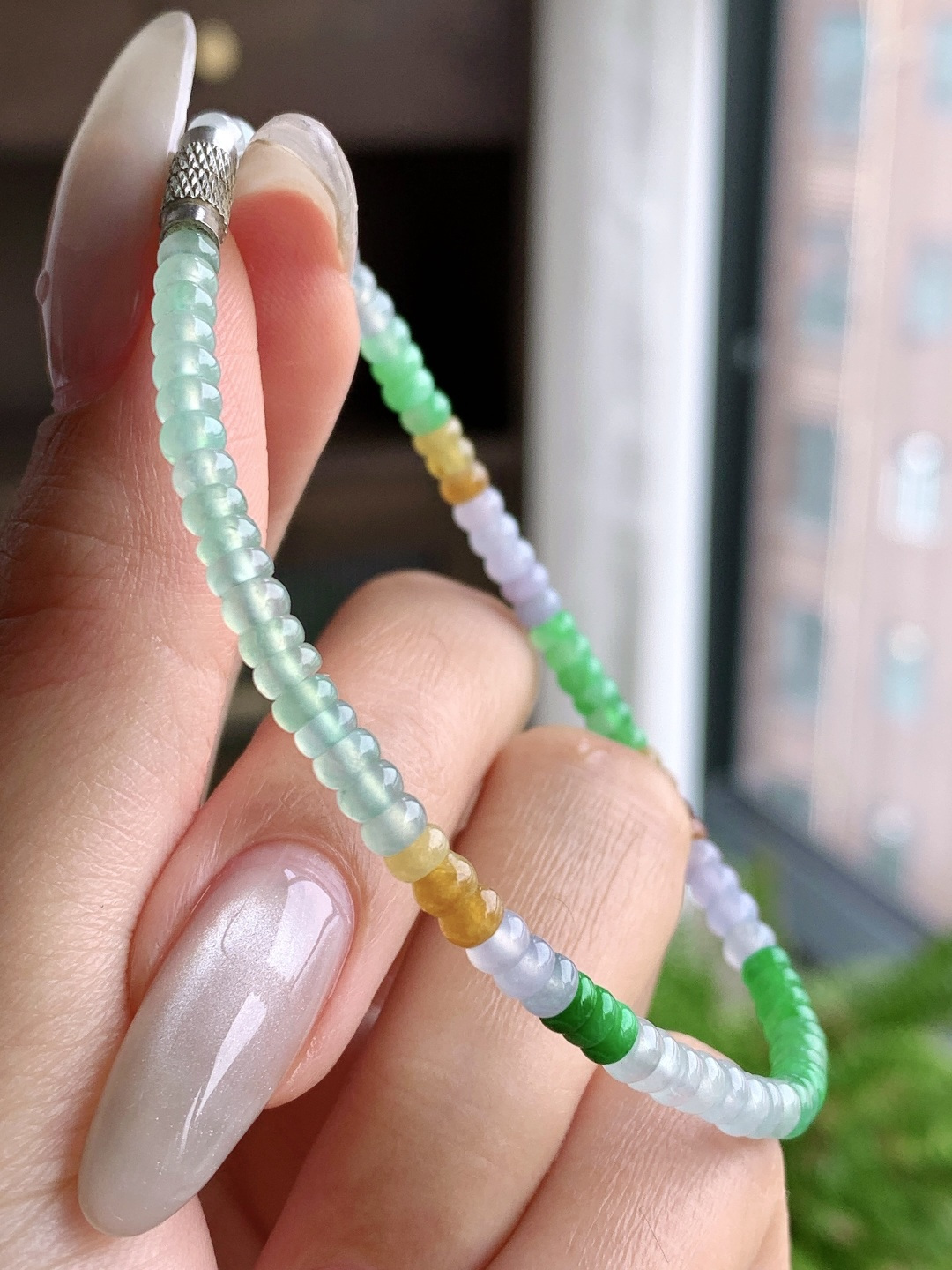 珠子冰多宝手串算盘珠手串,说明性比高,尺寸3.7-2.5mm,重量6.4克
