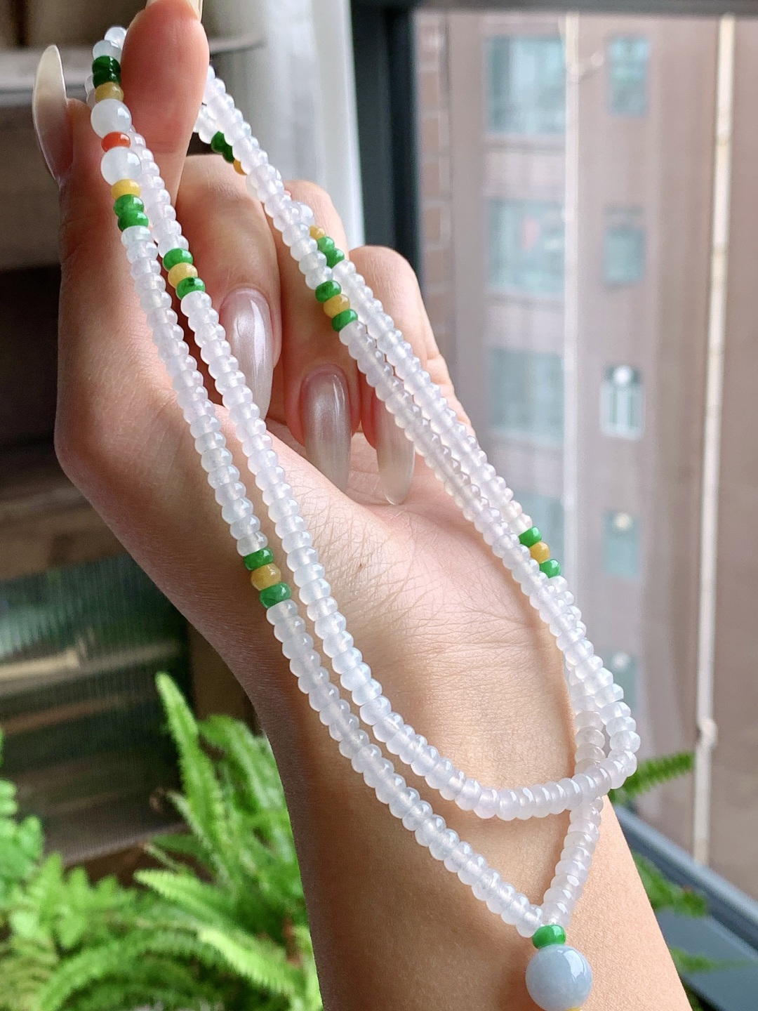 珠子冰多宝珠链算盘珠珠链，性比高，尺寸5-2.9mm，39cm，重量41克