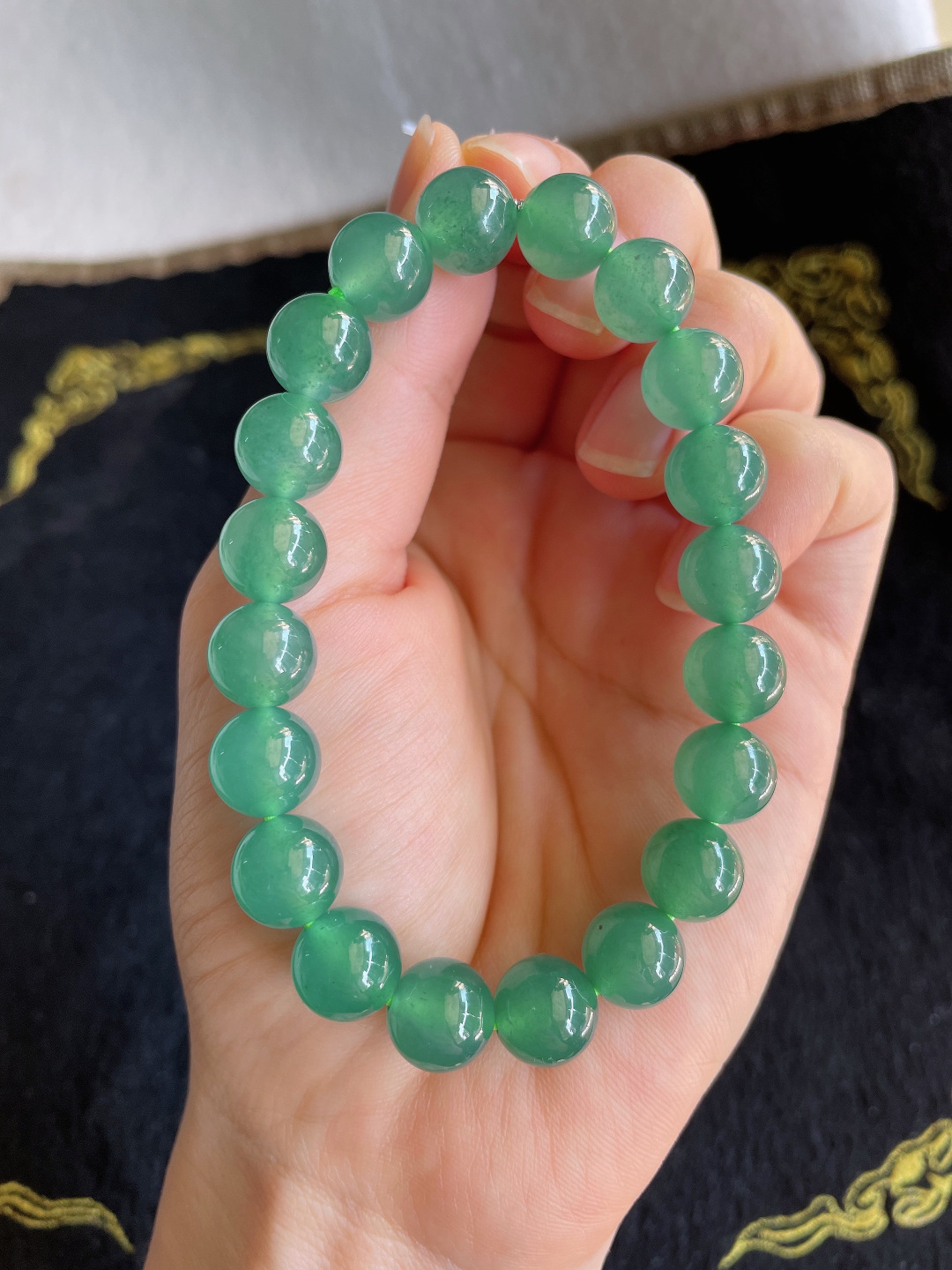 ️，天然翡翠A货，冰蓝水手链，尺寸：9.8mm。【编3687】