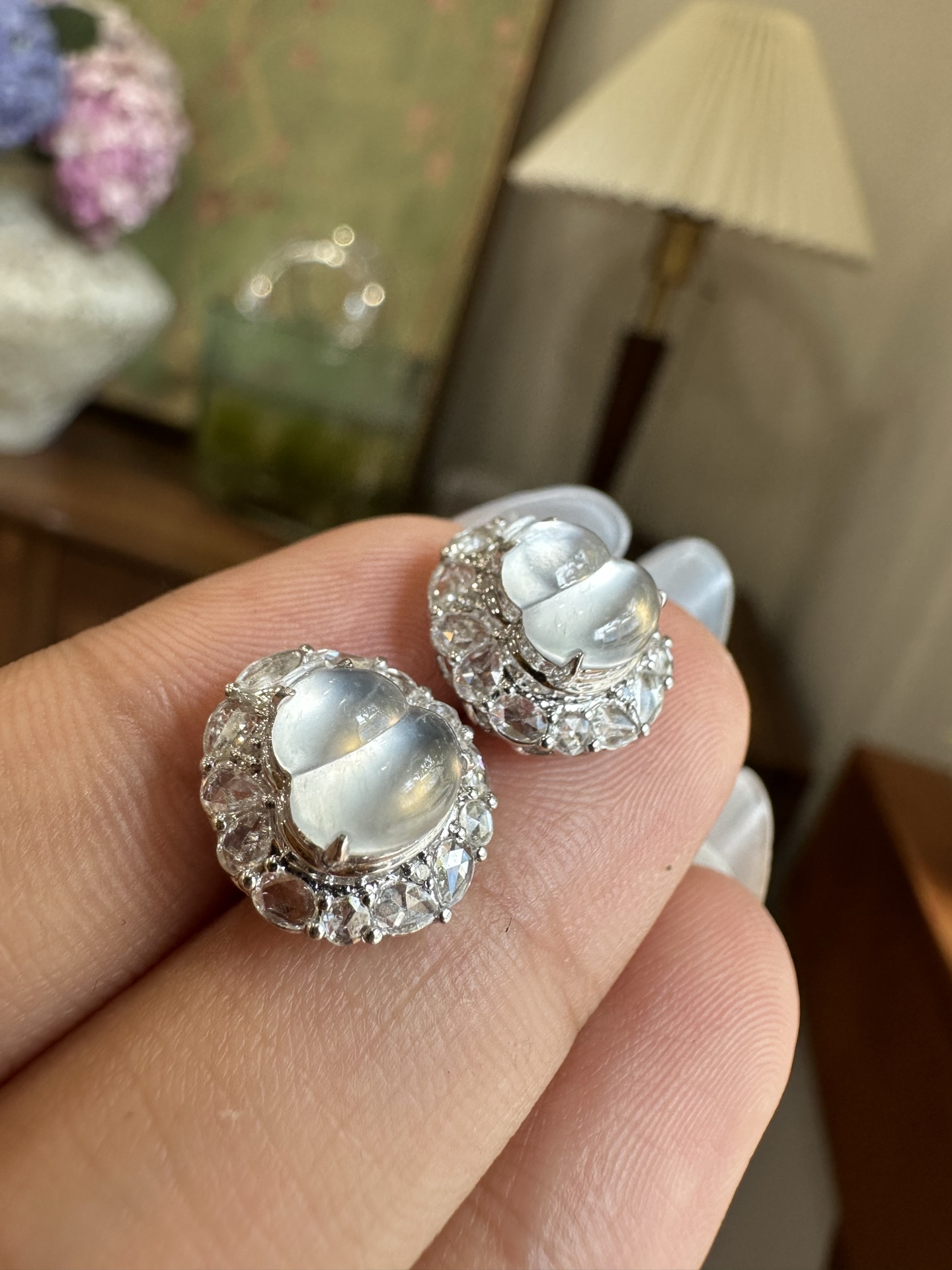 冰种玻璃葫芦耳钉