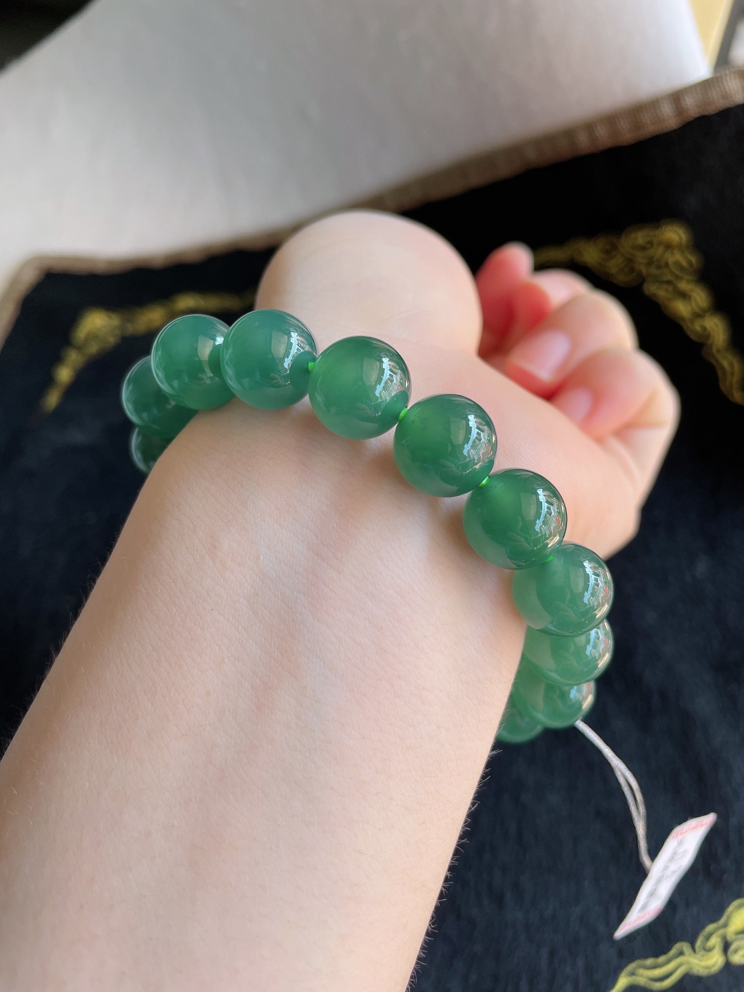 ️，天然翡翠A货，冰蓝水手串，尺寸：11.8mm。【编3331】