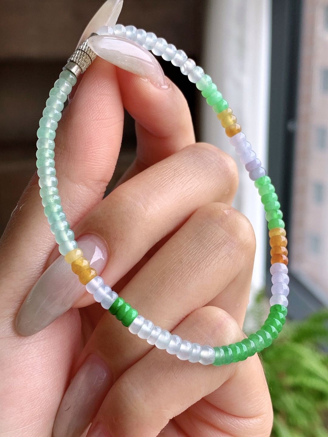 珠子冰多宝手串算盘珠手串,说明性比高,尺寸3.7-2.5mm,重量6.4克