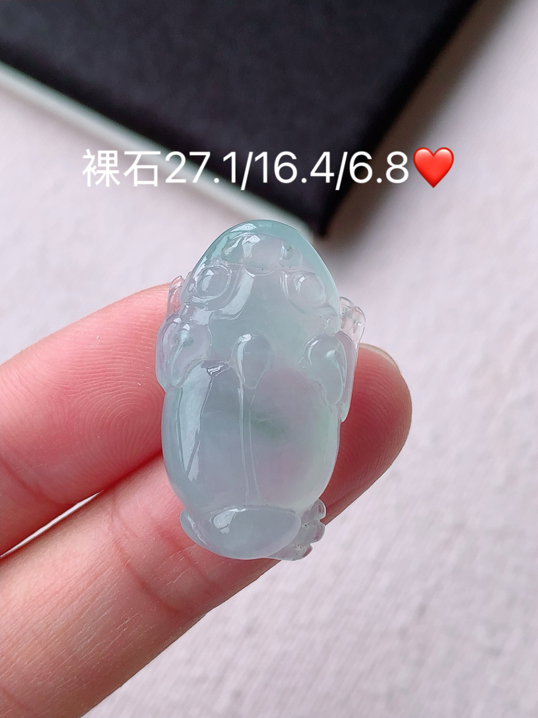 ️冰飘花三脚金蟾挂件底子细腻莹润，佩戴清新优雅，27.1-16.4-6.8