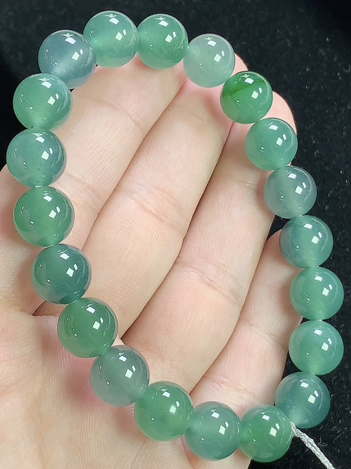 冰蓝水玉珠手串，尺寸9.8mm，D23xtg