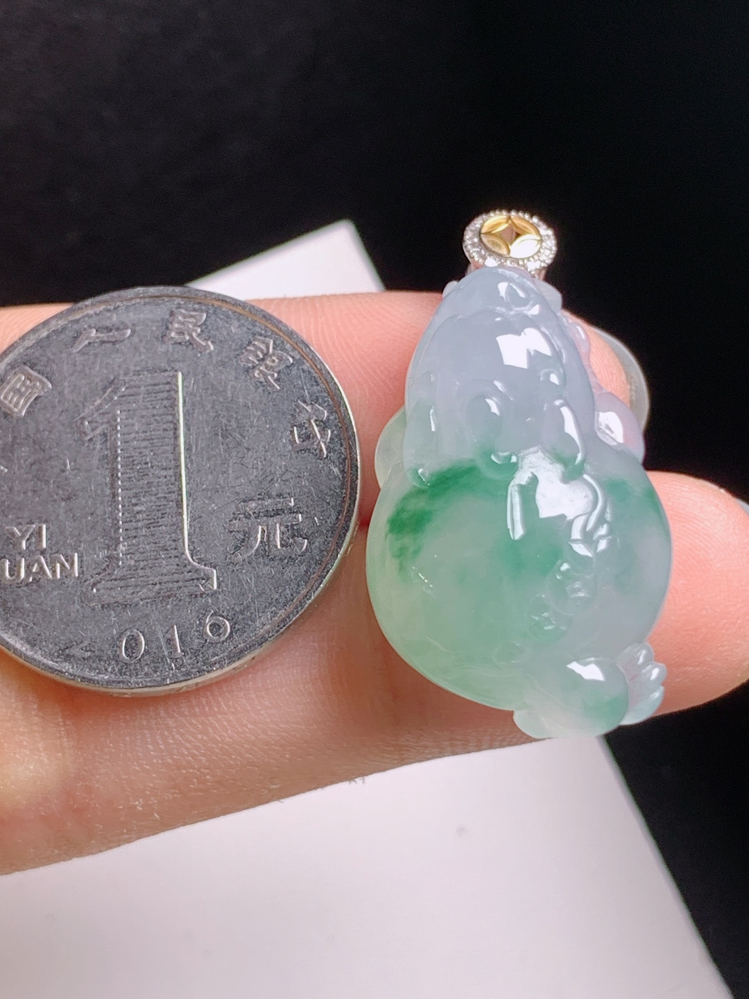 冰飘花貔貅吊坠，冰润水灵，立体精工，招财纳福，裸石27.2-17-12.133，080822