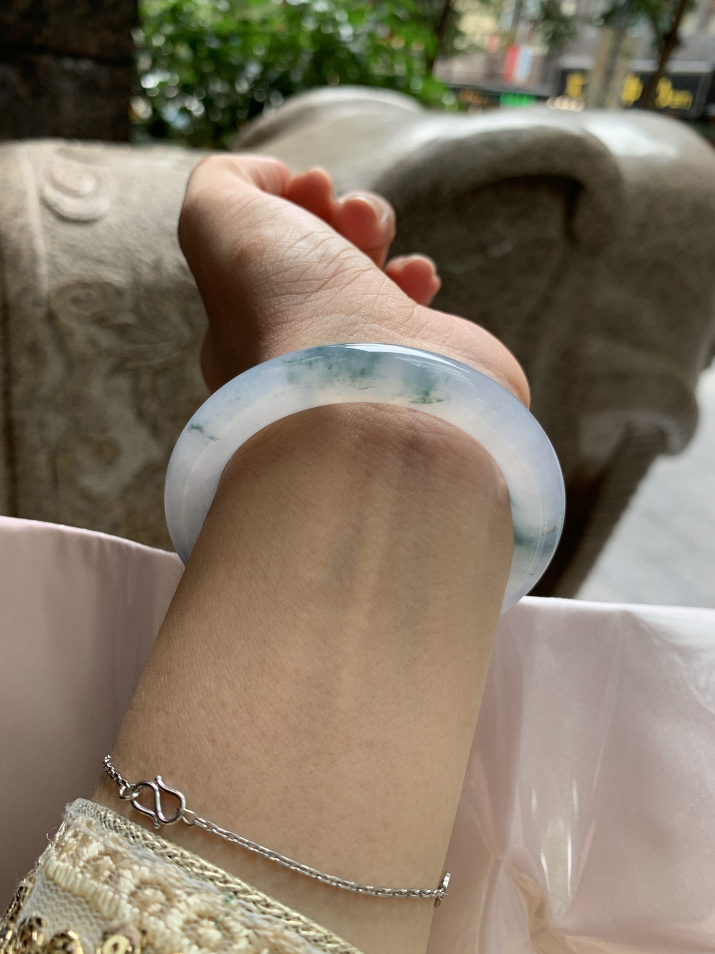 冰紫飘花圆条,打灯细纹，不扣