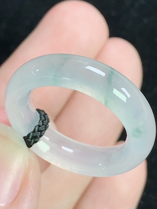 冰飘花戒指，无裂，尺寸17.9*5.9*4.6mm，15号手寸，D24xrg5