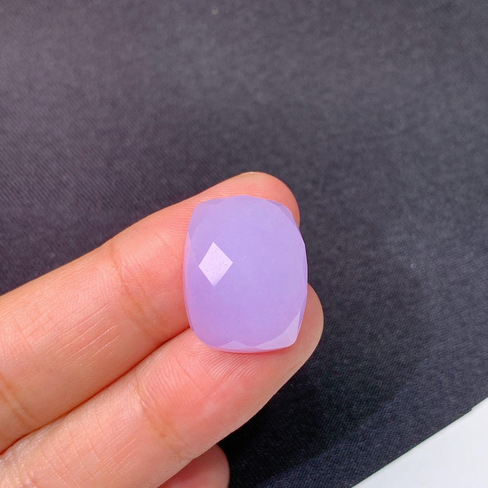 冰紫罗兰蛋面，镶嵌佳品，冰润鲜艳，种水足，Wuf 尺寸18.2*14.2*7.3