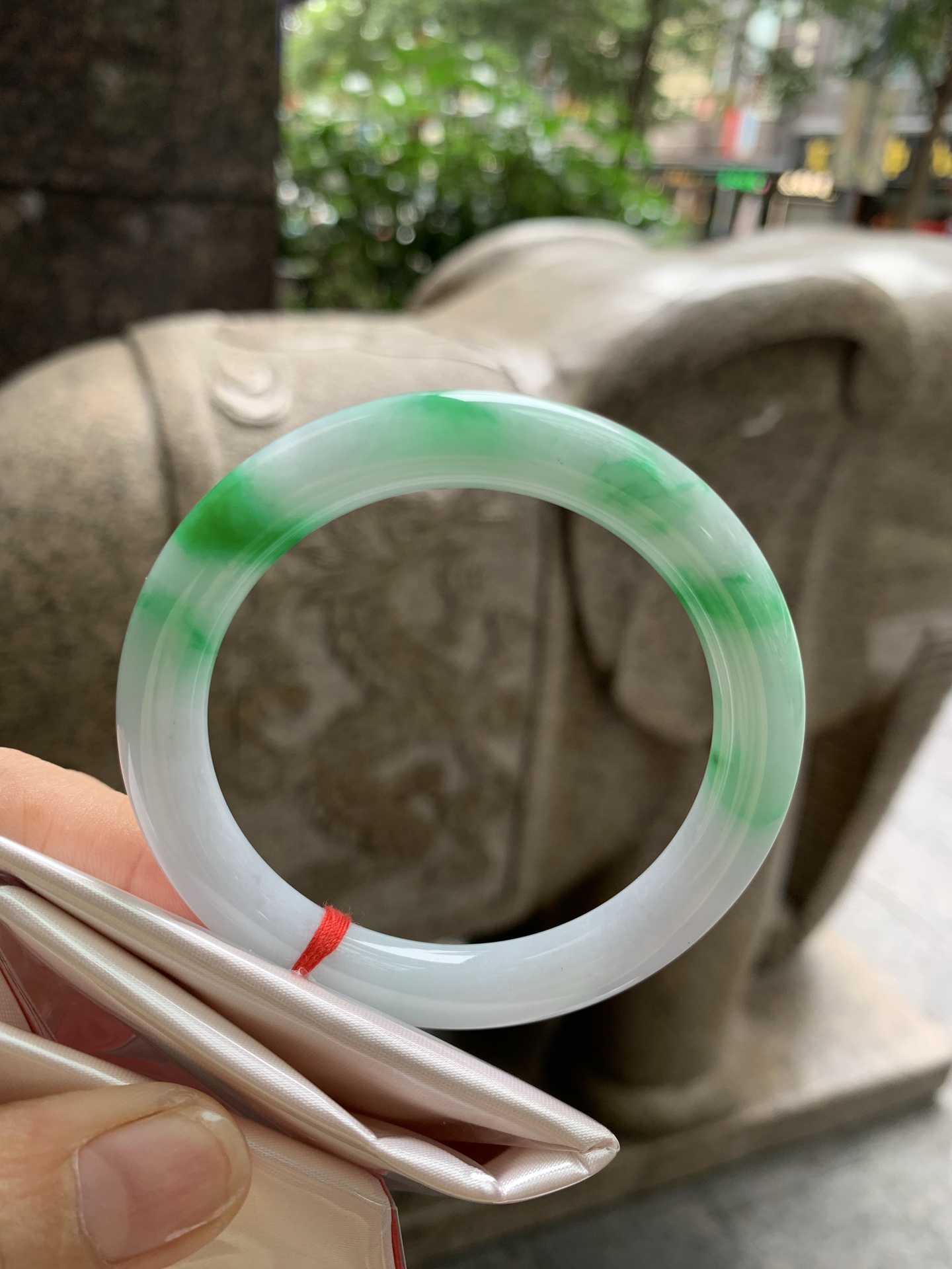 白底青圆条, 打灯细纹