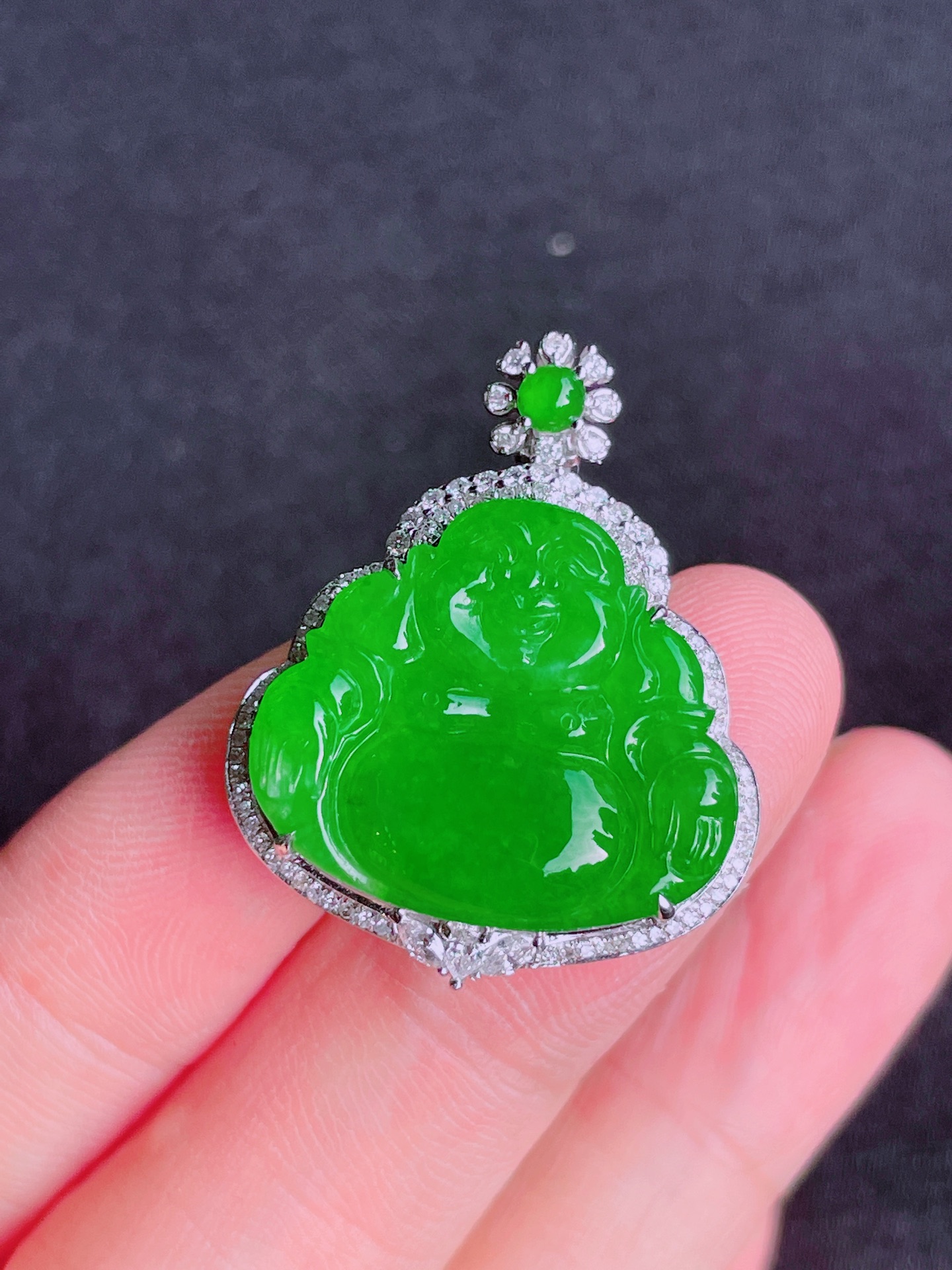 ️高冰绿佛公吊坠，晶莹剔透，新颖时尚，品相，19.5-22-3