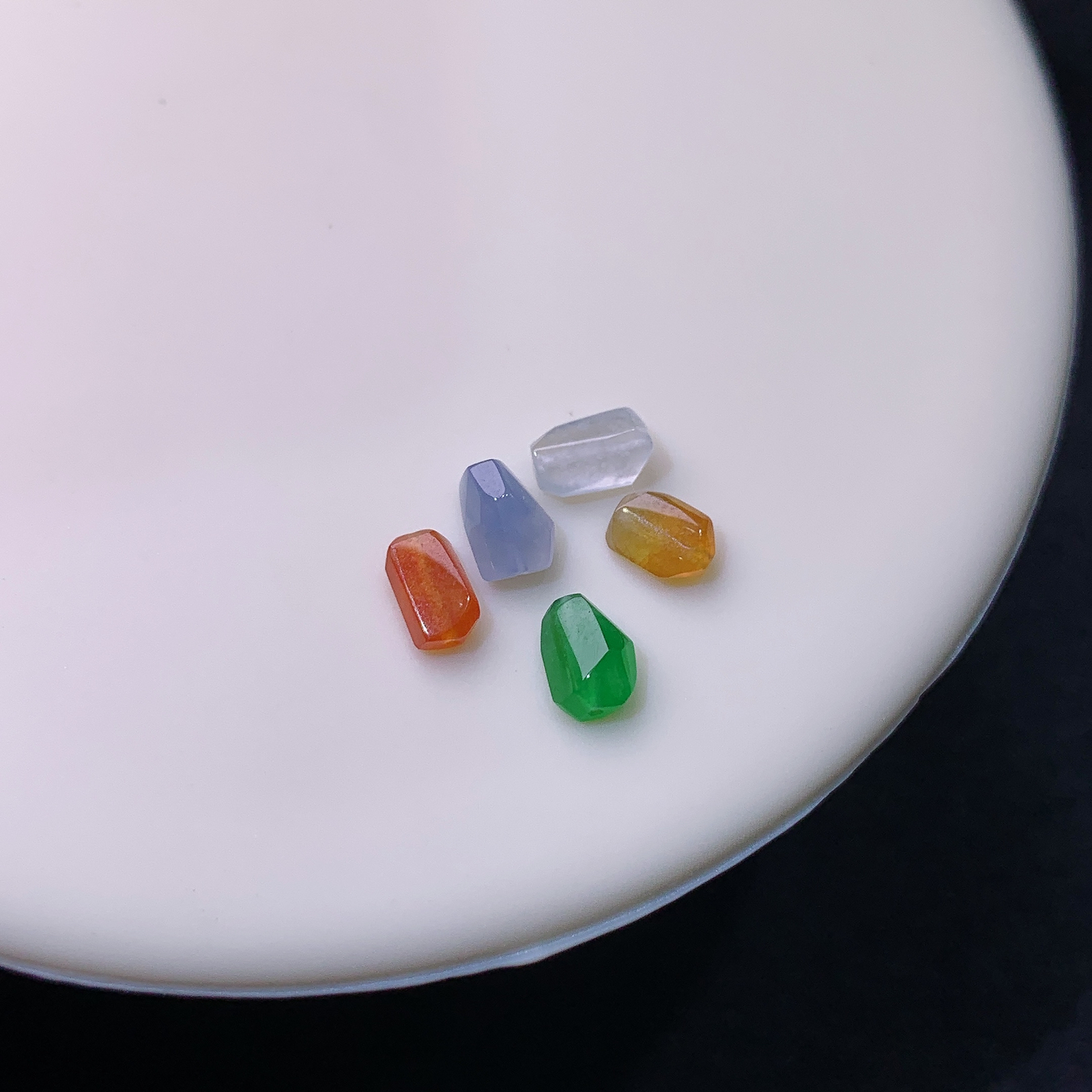 冰种多彩随形一手，镶嵌佳品，冰润细腻，种水足，Yyf 尺寸6.2*3.7*2.5