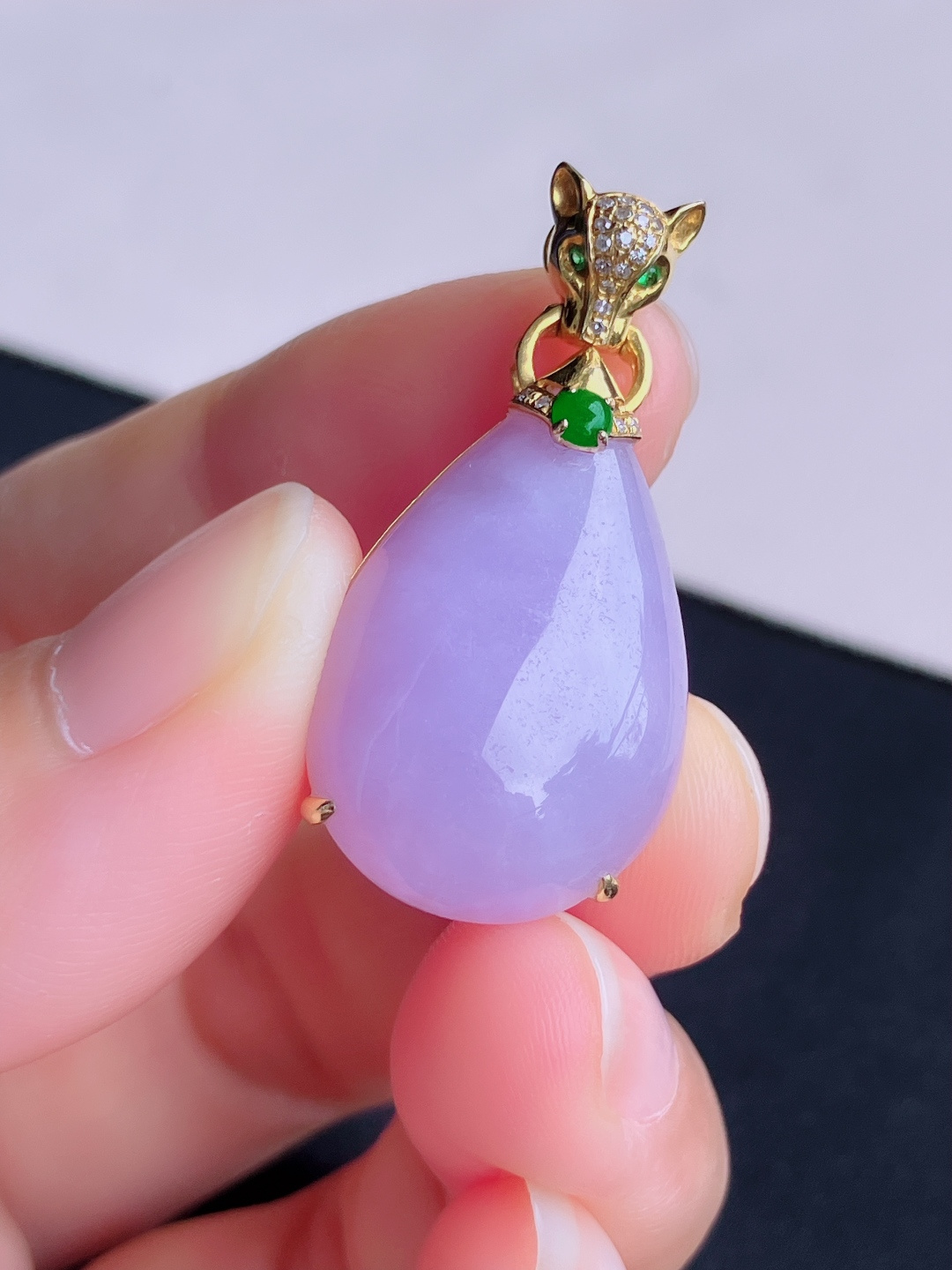 ️粉紫水滴吊坠，简约时尚，尺寸36.6/25/16.8/9.8/自然光实拍