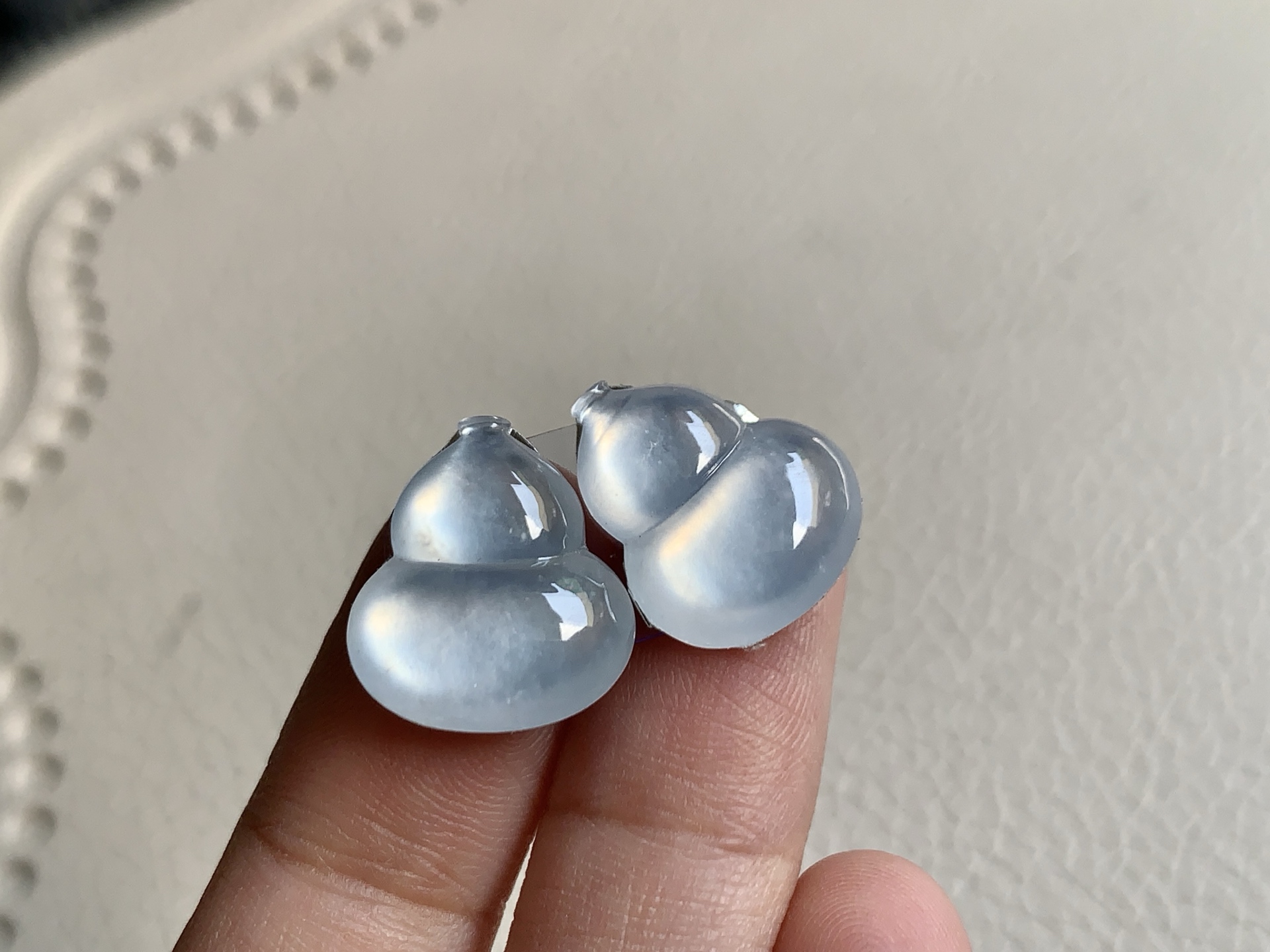 冰葫芦一对，尺寸：15.6×13.4×3.4 / 15.4×12.6×3.4